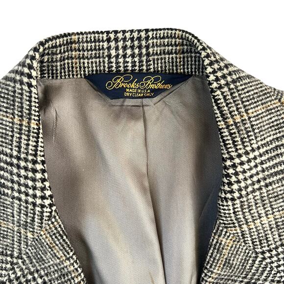 Brooks Brothers 100% Camel Hair Blazer 39R Glen Plaid Brown Beige USA Made - Picture 4 of 10